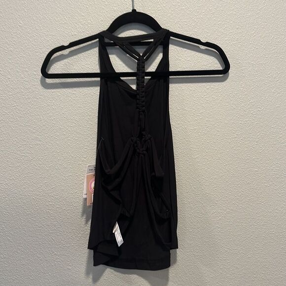 Free People Movement‎ black Carbon Strappy Back Tank Top NWT Sz XS - Picture 3 of 8